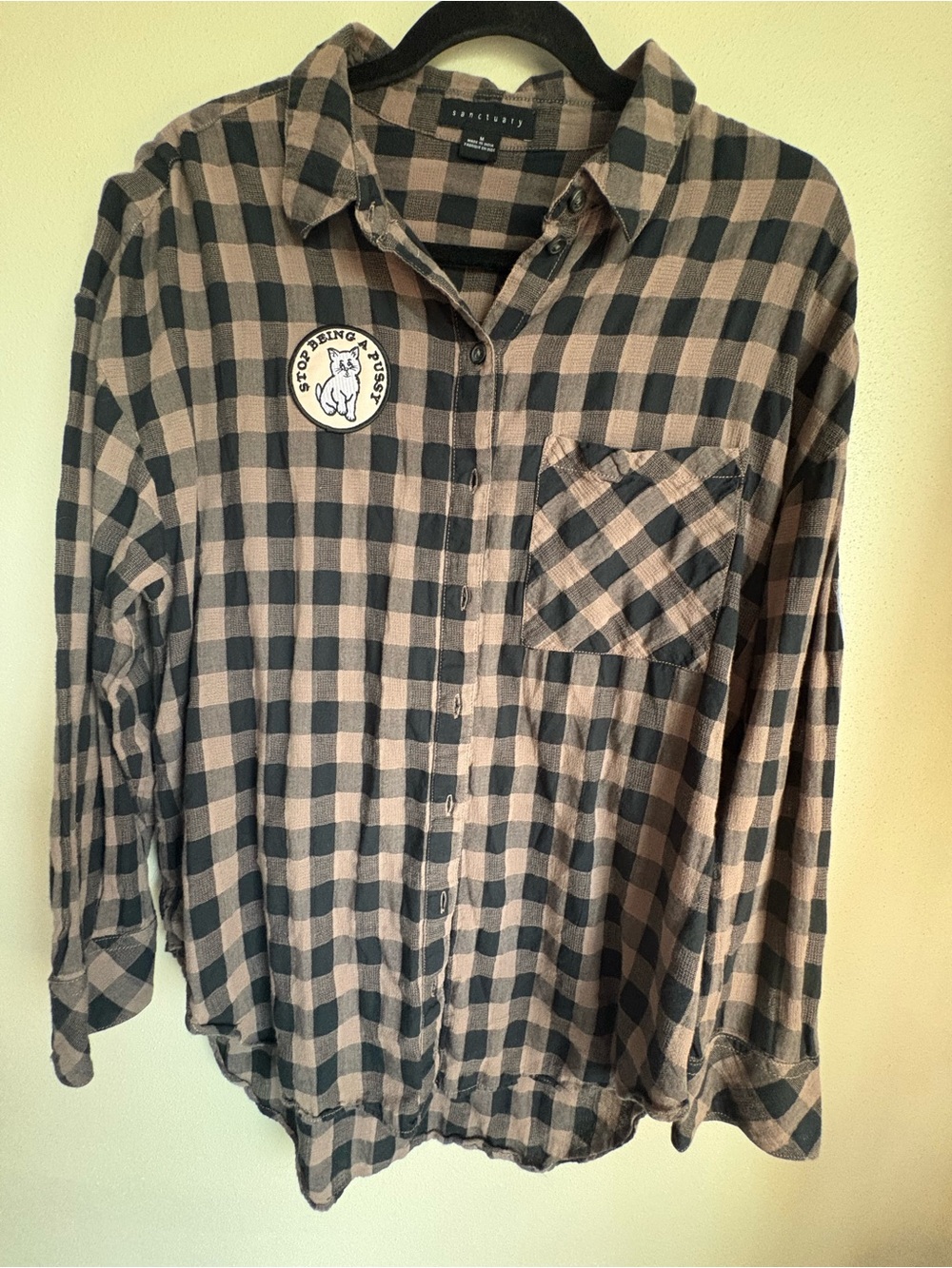 Sanctuary flannel w/ custom patches